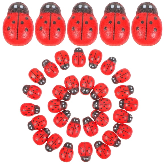 IFANLANDOR 100PCS Lady Bug Figurines for Fairy Garden Red