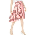 thumbnail image 1 of Lucy Paris Womens Maya Striped Asymmetrical Hem Midi Skirt, 1 of 2