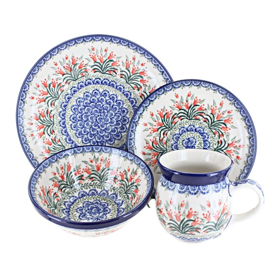 Blue Rose Polish Pottery Ceramika Artystyczna Dinnerware (16 PC)