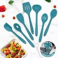 Walchoice 7Piece Silicone Cooking Utensils Set, Blue Kitchen Utensils