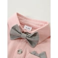 thumbnail image 3 of WESIDOM Boy Clothes Infant Formal Tuxedo Gentleman Outfit Cotton Fabric Pants Hat Bowtie 0-24M 4pcs, 3 of 8