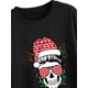 thumbnail image 4 of Sudadera de mujer Recortada Halloween Navidad Calavera Sudadera Pullover Top, 4 of 4