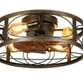 thumbnail image 2 of ModFusion 20" Rustic Caged Ceiling Fan with Lights, 8 Blades, Remote Control, 6-Speed Quiet Reversible Motor, Brown Black, 2 of 7
