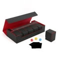 thumbnail image 4 of Card Guardian Premium Double Leather Cards Safe Accessible Box Standard Premium Strong Securely Showcase Cards Double Deck Bright Black Red, 4 of 9