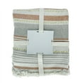 thumbnail image 5 of LR Home Orange/Ivory Striped Lightweight Cotton Adult Throw Blanket, 50" x 60", 5 of 7