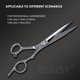 thumbnail image 4 of Tijeras de peluquería profesionales de 6,5 pulgadas con cuchillas de corte de precisión y mango ergonómico desplazado., 4 of 5