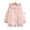 thumbnail image 5 of Vibrex Summer Gradient Color Casual Sun Protection Jacket Medium and Large Children's Thin Jacket Long Sleeve Hooded Top Suitable For Travel, Vacation, Summer Outdoor Activities_Pink_14-15 Years, 5 of 6