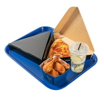 Chef 101 Rectangle Blue Plastic Fast Food Tray - 14" x 18" - 10 count box
