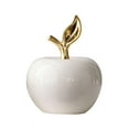 thumbnail image 1 of Estatua de manzana de cerámica, figura decorativa coleccionable, adorno de escritorio simple para Blanco, 1 of 9