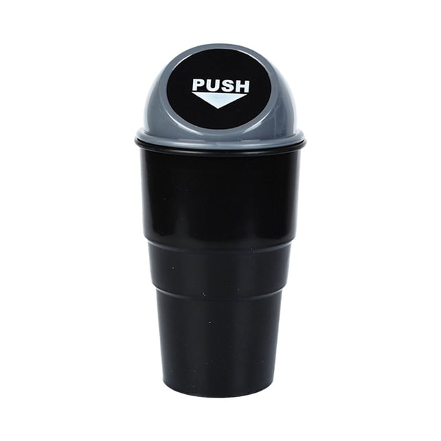 Portavasos para coche, bote de basura con tapa, contenedor de basura para vehículo, contenedor de basura para coche pequeño tapa gris