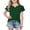 Blackish Green, variant on Kids Girls T Shirts Cute Ruffle Sleeve V Neck Short Sleeve Tops Summer Solid Loose Fit Athletic Jogger Blouses