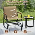 thumbnail image 4 of Gymax Patio Glider Chair w/ Curved Teak Armrests & Breathable Fabric Seat Outdoor, 4 of 9