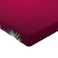 thumbnail image 2 of Ambesonne Christmas Fitted Sheet, Tree Balls Snowflakes, California King, Magenta Green White, 2 of 3