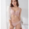 thumbnail image 4 of Conjunto de sujetador push-up de encaje sexy para mujer, accesorio de otoño e invierno, ropa interior sin tirantes con parte superior ajustable, 4 of 6