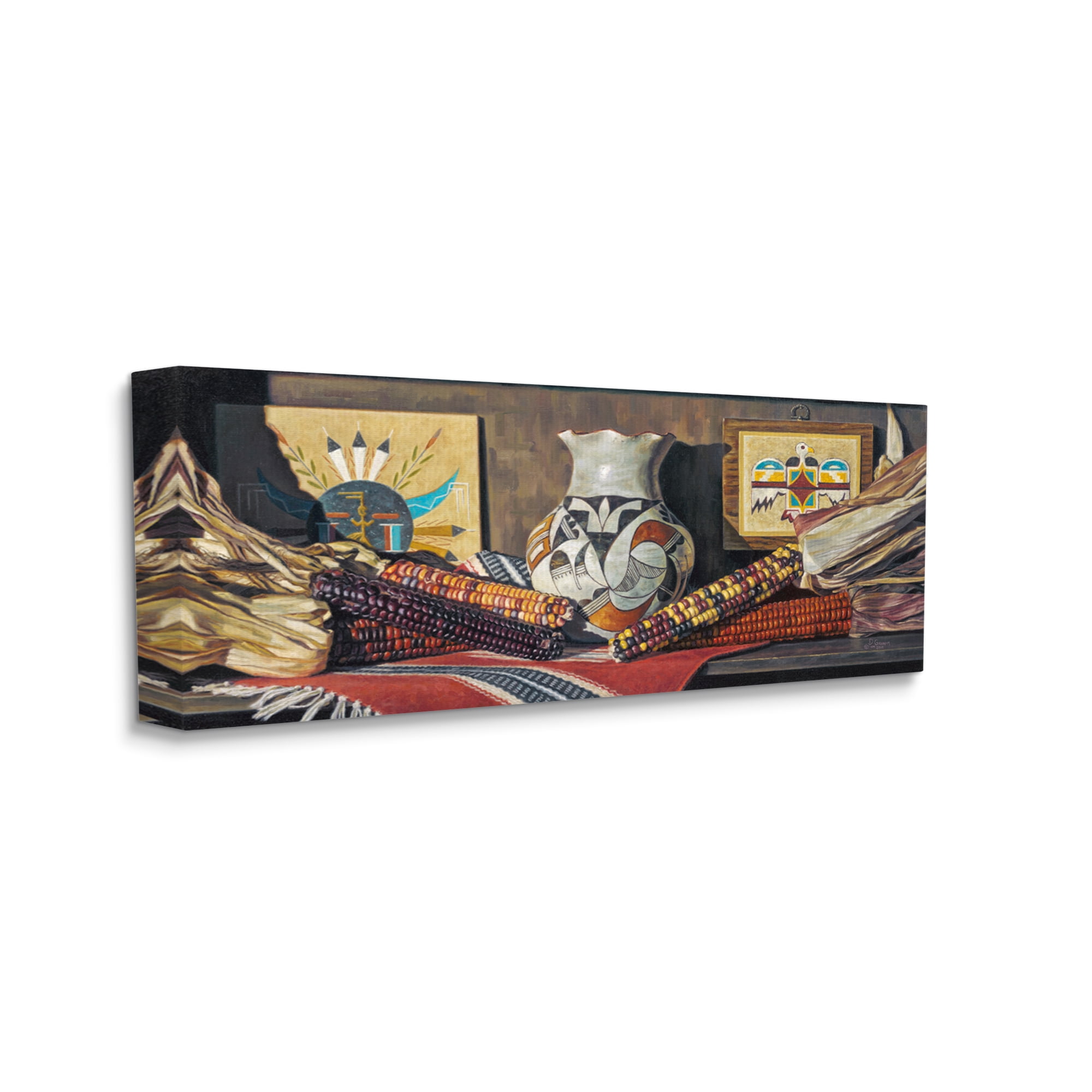 Stupell Industries Land of Enchantment Painting Abstract Painting Gallery Wrapped Canvas Print Wall Art, 40 x 17