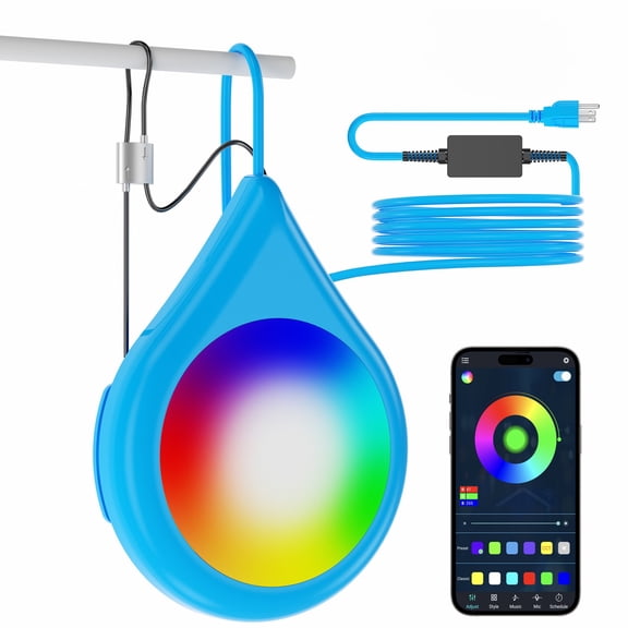 20W Smart LED Pool Light with APP Control, IP68 Waterproof 12V RGB Color Changing Light with 26ft Cord for In-Ground & Above-Ground Pools