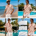 thumbnail image 4 of Xixirimido Red Peony Flower Print Matching Sets for Beach Vacation Men's Hawaiian Shirt & Women's Sleeveless Midi Dress Hawaiian Matched Couples Summer Outfits, L, 4 of 7