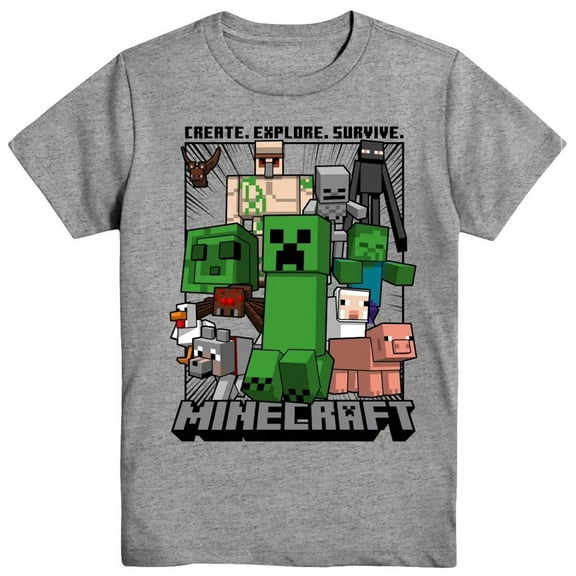 Minecraft Boys Create Explore Survive T-Shirt, Sizes 4-16