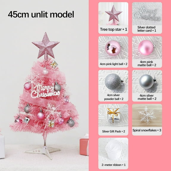 Hwkond Pre-Lit Artificial Christmas Tree Glowing Mini Christmas Tree Set