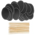 thumbnail image 4 of 24Pack Blank Toothpick Labels Small Chalkboard Message Sign Chalkboard Cupcake Picks Black, 4 of 8
