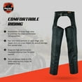 thumbnail image 5 of Daniel Smart Motorcycle Leather Chaps – All Season Unisex Biker Pant with Customizable fit and Carry Pockets, 5 of 7