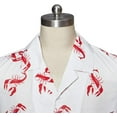 thumbnail image 5 of Men's Kramer Seinfeld Lobster Shirt Button-Up White Shirt Short Sleeve Hawaiian Shirts, 5 of 9