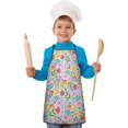 thumbnail image 2 of Pioneer Flower Floral Print Pattern Kids Aprons for Girls and Boys,Adjustable Neck Strap Toddler Aprons for Kids Cooking Baking, 2 of 7