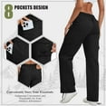 thumbnail image 5 of FEN AI Womens Cargo Pants Black with Multi Pockets Baggy Cotton Pant Work Casual Trousers for Travel Outdoor Wear, 5 of 9