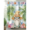 thumbnail image 2 of Tropical Coastal Shower Curtain, Vintage Dwarf Shell Starfish Butterfly Palm Tree Bathroom Decor Curtains Set with Hooks, Waterproof Fabric Home Accessories， 72 X 78 Inch Long, 2 of 6