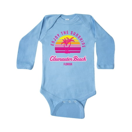 

Inktastic Summer Enjoy the Sunshine Clearwater Beach Florida in Pink Gift Baby Boy or Baby Girl Long Sleeve Bodysuit