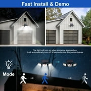 WERCHTAY 2-Pack Solar Outdoor Lights, 2000LM 74LED 3-Head Motion-Sensor Security Flood Light, IP65 Waterproof, 3 Lighting Modes for Yard, Garage & Patio