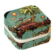 Coconut Jujube Tree Travel Portable Square Bracelet Holder Organizer Box with Necklace Holder - Jewelry Organizer for Girls and Women