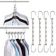 thumbnail image 3 of Piezas de perchas ahorradoras de espacio, perchas de metal, $4 Piezas de perchas apilables mágicas, perchas de almacenamiento de ropa para armario, $ Perchas de acero inoxidable de 6 orificios,, 3 of 7