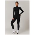 thumbnail image 3 of Top-kevin 2 Piece Seamless Ribbed Workout Sets With Zip Up Jacket High Waisted Gym Yoga Leggings, 3 of 6