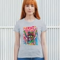 thumbnail image 3 of Tee Hunt Dean Russo Cosmic Trash Panda T-Shirt Funny Weird Hippie Women's T-Shirt Tee, Gray, XX-Large, 3 of 5
