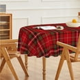thumbnail image 4 of Christmas Tablecloth 60×84 Inch Oval, Buffalo Plaid Red Washable Table Cover for Party Picnic Dinner Decor, 4 of 6