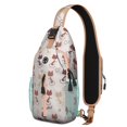 thumbnail image 1 of Retro Horse Crossbody Backpack with Rural Wild Horse and Pony Print, Floral Pattern Sling Bag, Lightweight Anti-theft Travel Daypack for Horse Lovers, Farm Style, Commuting, Short Trips, Gym, 1 of 6