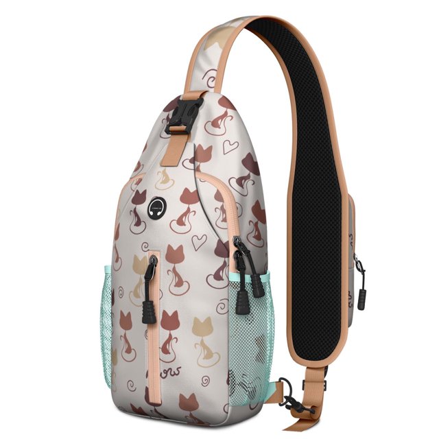 Retro Horse Crossbody Backpack with Rural Wild Horse and Pony Print, Floral Pattern Sling Bag, Lightweight Anti-theft Travel Daypack for Horse Lovers, Farm Style, Commuting, Short Trips, Gym