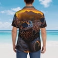 thumbnail image 4 of Xecao Lizard With Sunglasses Sunset Print Hawaiian shirt - A Stylish Short-Sleeve Button-Down for Men, Perfect for Casual Beach and Tropical Outings.,Medium, 4 of 7