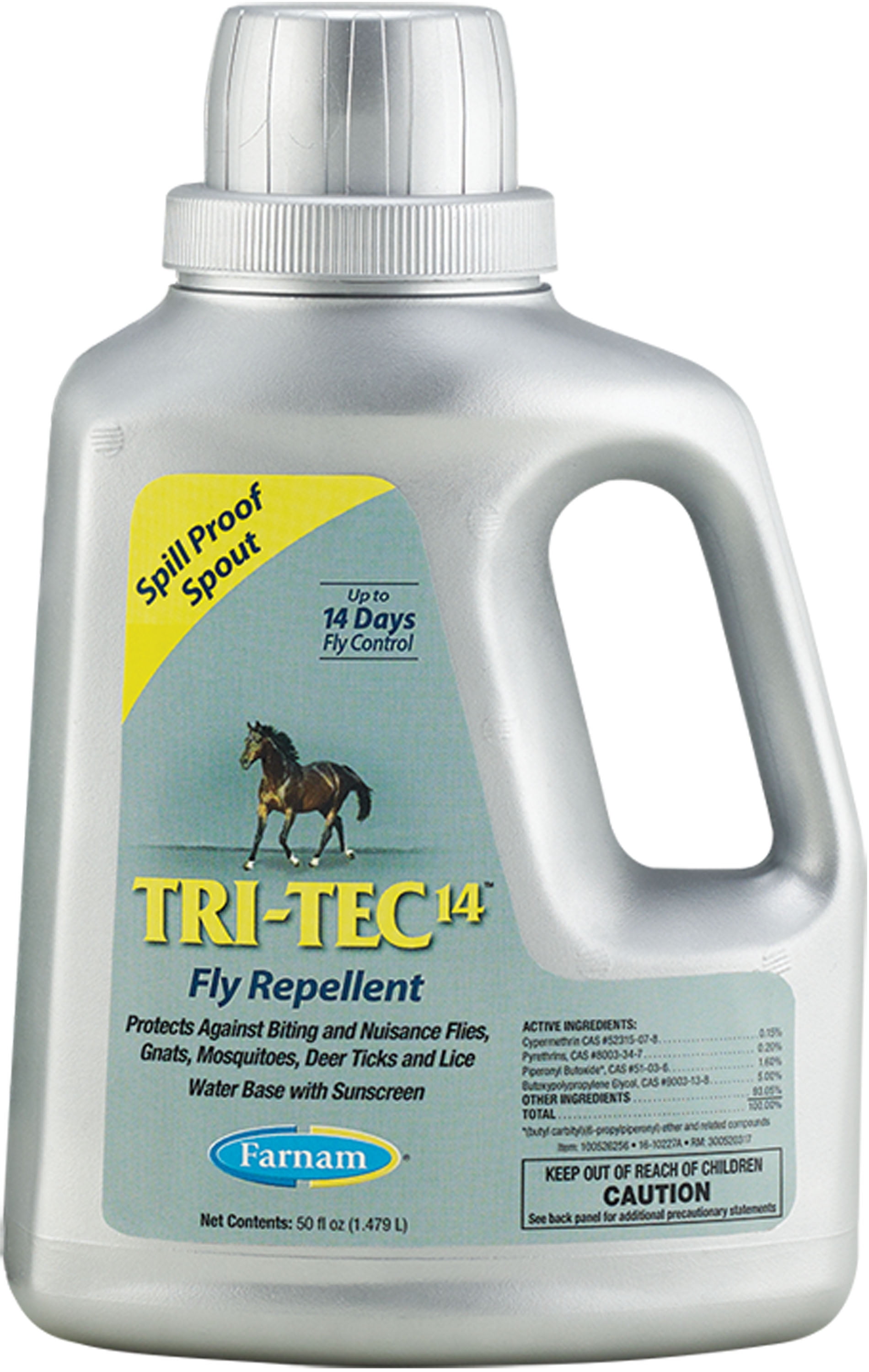 Farnam TriTec 14 Fly Spray for Horses Easy Pour, 50 oz.