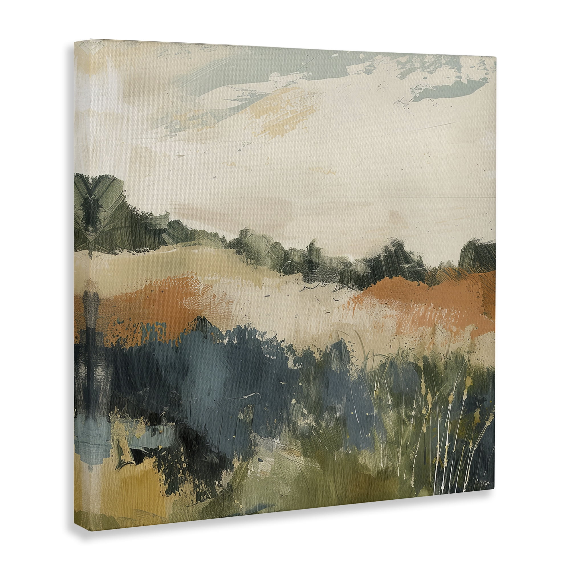 Stupell Industries Abstract Neutral Landscape Landscape & Nature Painting Wrapped Canvas Art Print Wall Art, 30 x 30