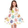 thumbnail image 2 of Robes à Manches Longues pour Filles, Robe Patineuse Trapèze pour Filles, Robe Décontractée Extensible et Tournoyante à Col Rond pour Récital Scolaire, Tenue Quotidienne, Printemps Automne Hiver, 2 of 8