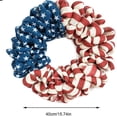 thumbnail image 3 of Patriotic Wreath, Outdoor American Flag, Patriotic decorations, 15 in Woven Fabric, Star decorations, Front Door Hanging, Red White Blue, 1 Pc, 3 of 8