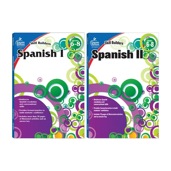 Carson Dellosa Skill Builders Spanish Grades 6-8 Workbook Bundle