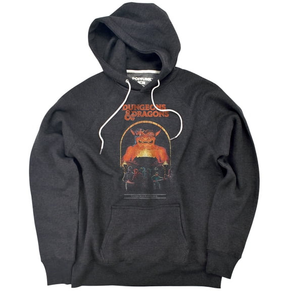 Dungeons & Dragons The Role-Player Unisex Adult Slim Fit Pull-Over Heather Hoodie, Charcoal, Small