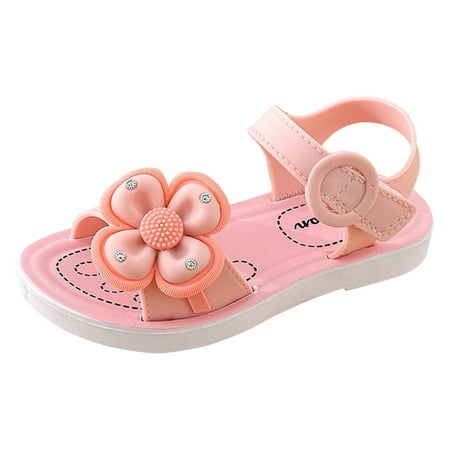 

Ediodpoh Children Shoes Comfortable Soft SSole Sandals Fashionable Flower Princess Seaside Beach Sandals Shoes Sandals for Kids Pink 10.5