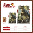 thumbnail image 3 of Fuzoiu Ferocious Dinosaur Print Christmas Gift Bag,Burlap Gift Bag with Drawstring Closure & Hang Tag,Perfect for Holidays, Birthdays, and Special Occasions-Small, 3 of 7