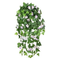 Nanoei Artificial Morning Glory Vine - 90cm with 18 Flowers, UV Resistant Plastic for Outdoor Garden Decor, Indoor Home Decoration (1 Pack) Purple