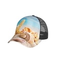 thumbnail image 6 of Lsque Beach Starfish Shell Printed Trucker Hat - Baseball Cap for Men Women - Breathable Mesh Side, Adjustable Fit - for Casual Wear, 6 of 7