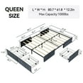 thumbnail image 5 of Sailvan Queen Size Bed Frame with Charging Station and 4 Storage Drawers, Upholstered Platform Bed Frame with Pockets,Wooden Slats Support, No Box Spring Needed, Noise Free, Easy Assembly, Grey, 5 of 10